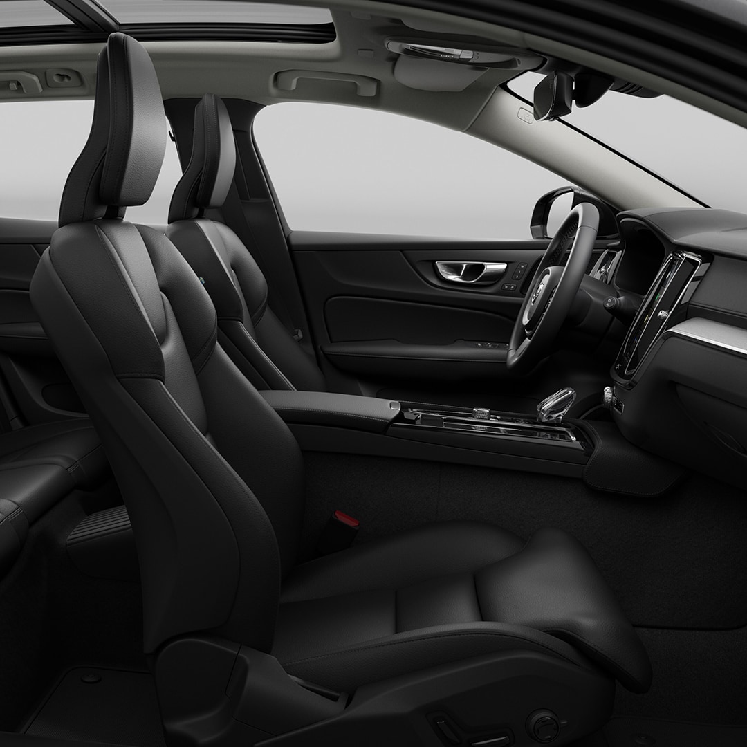 Spacious interior cabin of the Volvo V60 Recharge.